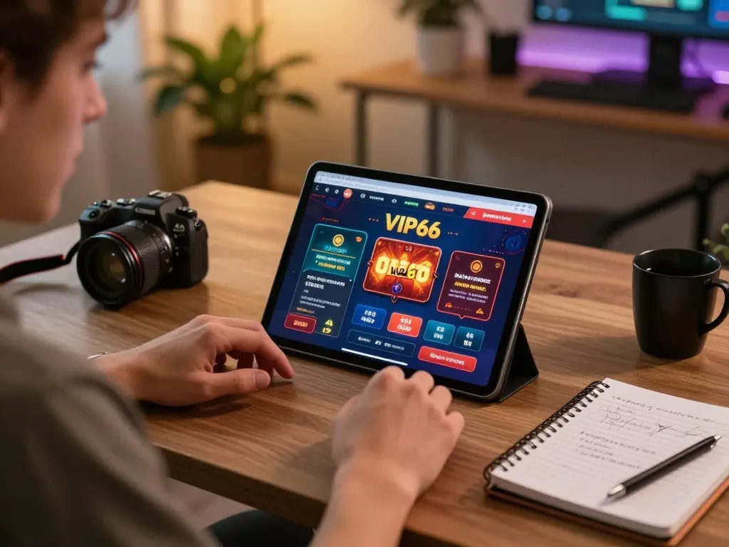 Engaging mobile gaming experience on VIP66 app with strategic notes visible