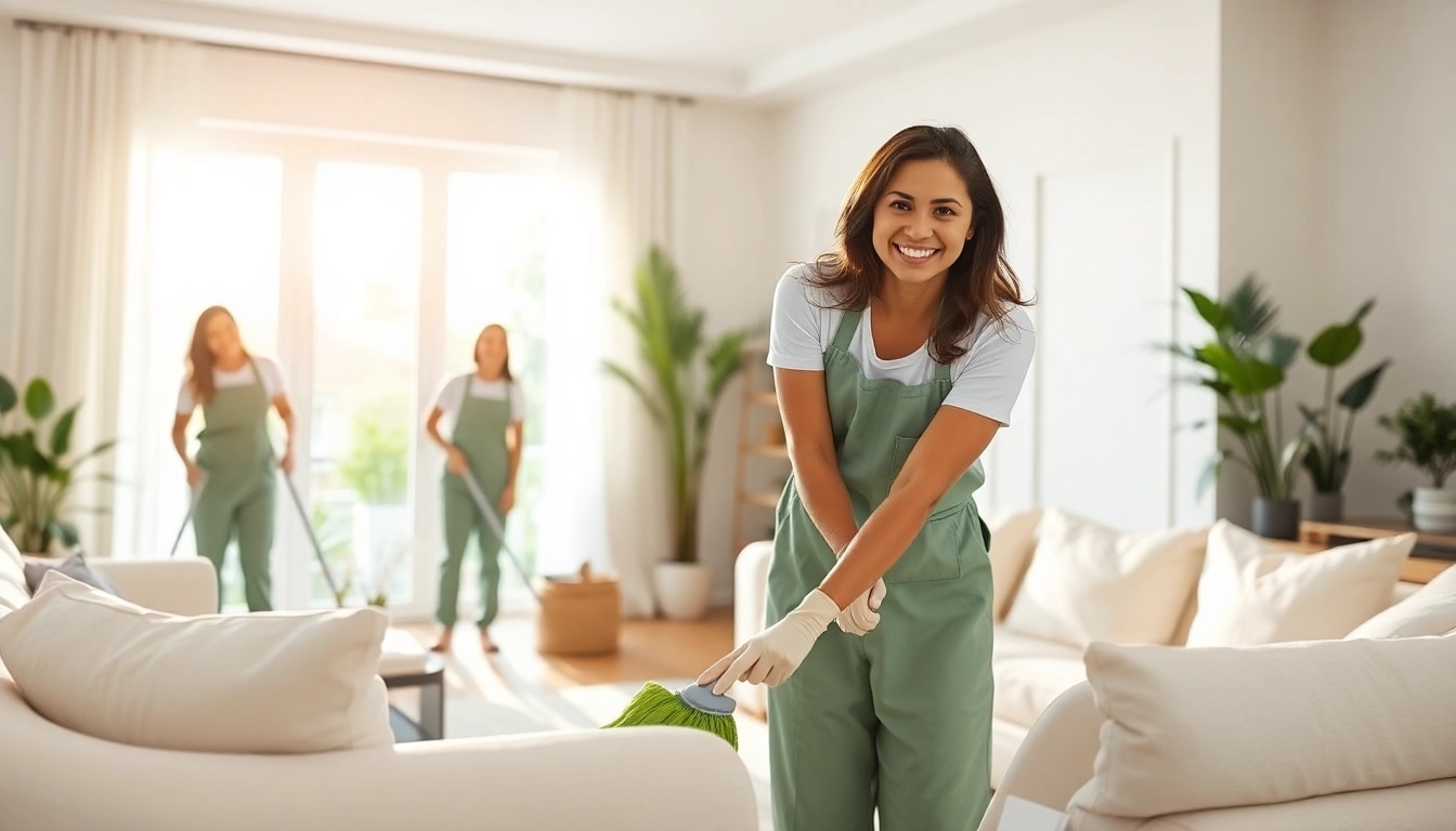 Enhancing home space with house cleaning Atlanta services in a bright living room.