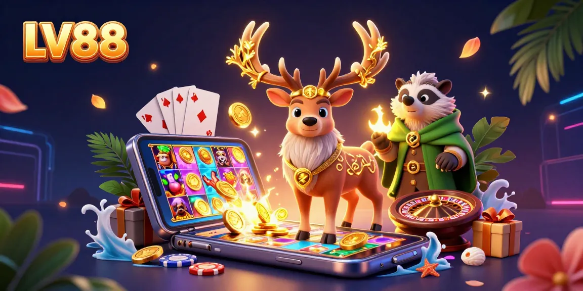 Experience thrilling gameplay at LV88 with vibrant slot games, casino excitement, and enchanting characters.