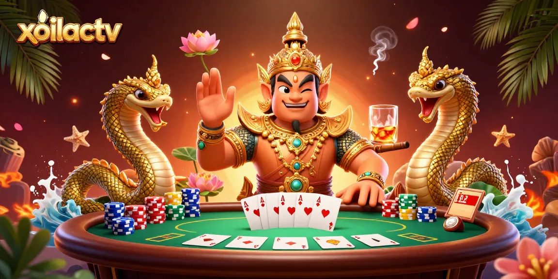 Experience live betting with xoilactv's vibrant poker scene, featuring dynamic elements and action.