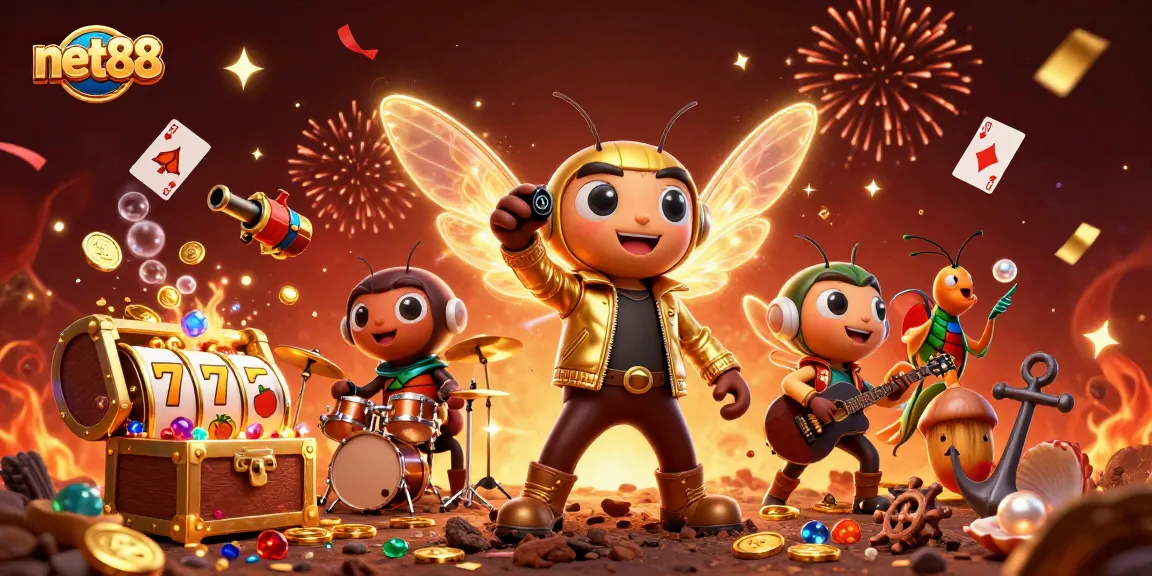 Experience the excitement of net88 as the cicada rock star leads a vibrant casino celebration.