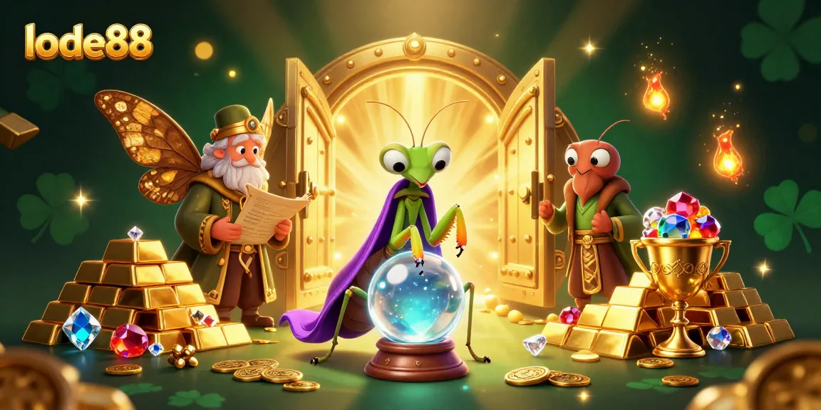 Engage with lode88's mystical casino world through a vibrant fortune teller scene.