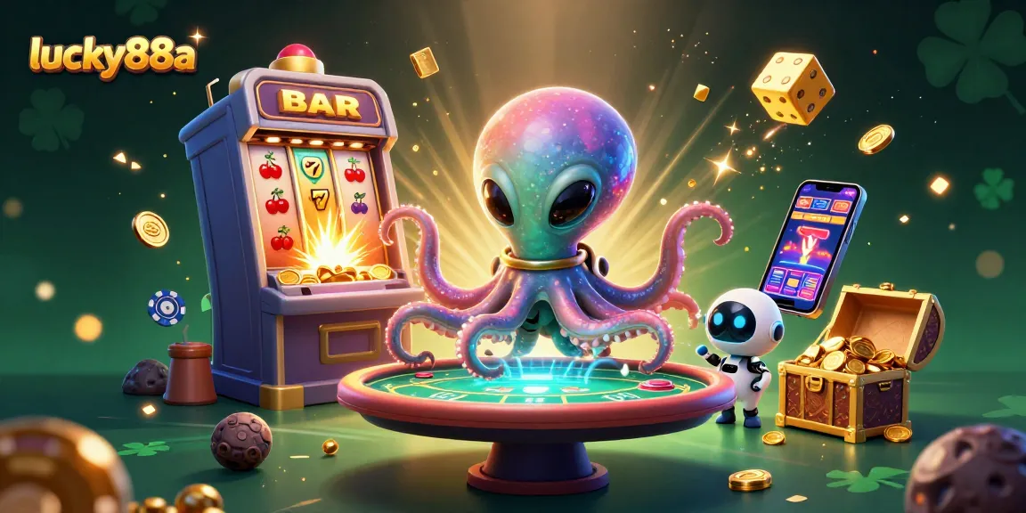 Engage in magical gameplay with lucky88a at a holographic poker table as riches orbit around.
