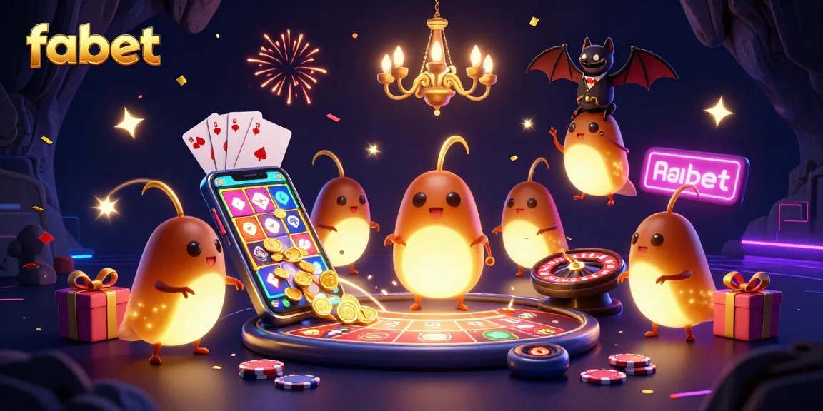 Experience the vibrant fabet cave casino with glowworms and a bat dealer in this dynamic illustration.