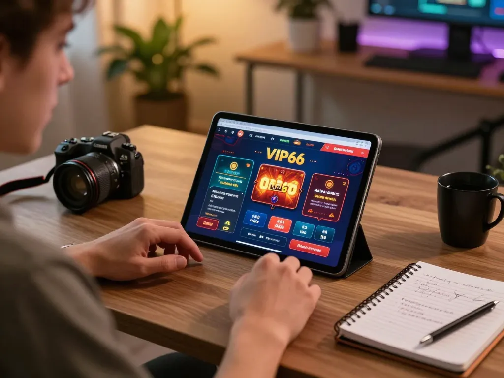 Engaging mobile gaming experience on VIP66 app with strategic notes visible