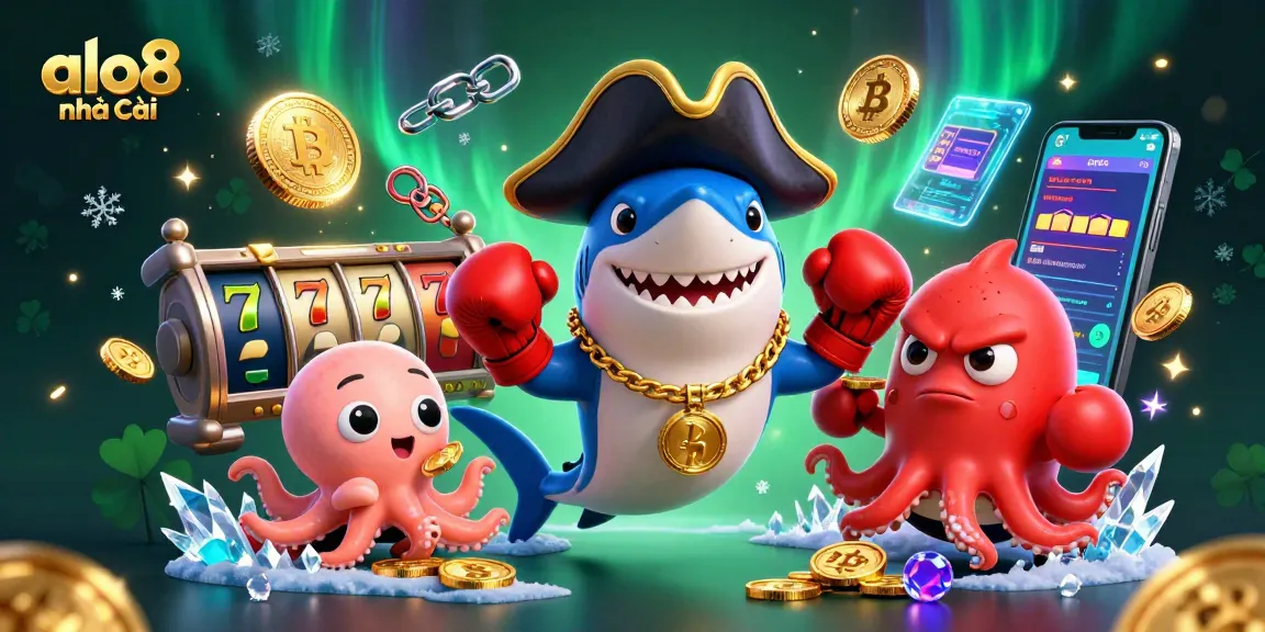 Win big at alo8 nhà cái with exciting games, featuring vibrant 3D cartoon characters and casino elements.