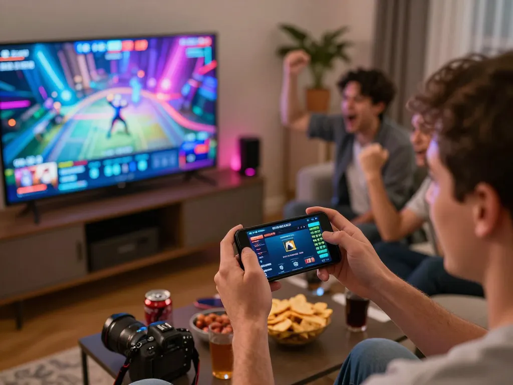 Engaging esports betting scene featuring friends lively betting on TV88 platform