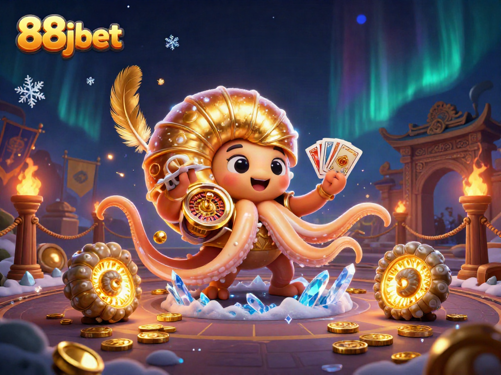 Engage with 88jbet in an immersive casino scene featuring vibrant 3D characters and dynamic gaming elements.