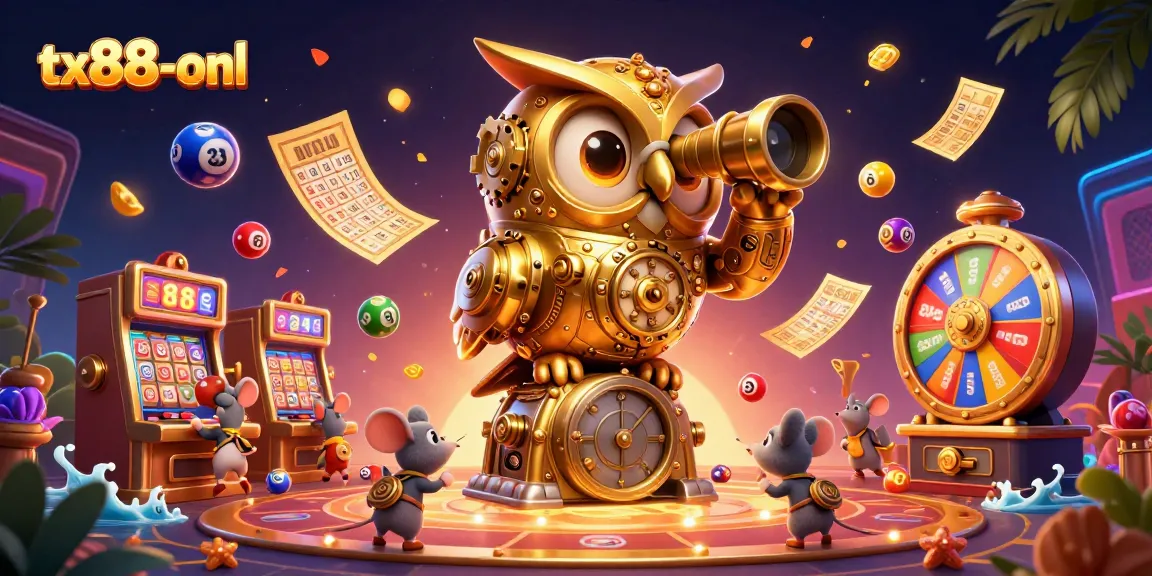 Win big at tx88-onl with exciting games featuring vibrant lottery balls and a golden owl!