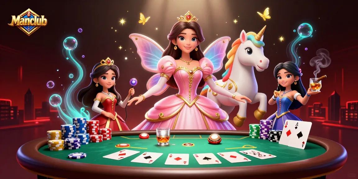 Win big with Manclub's immersive poker experience featuring glamorous characters and dynamic gaming elements.