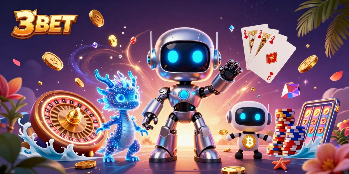 Play 3 BET with exciting winning opportunities amidst dazzling casino elements.