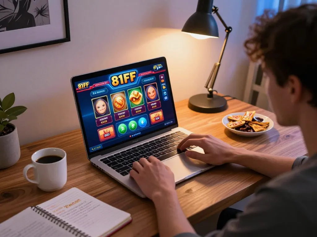 Experience thrilling gameplay with 81FF slots in a cozy home setting.
