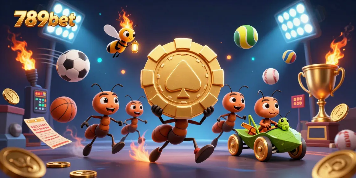 Place your bets and join the action with 789bet, featuring a dynamic heist scene with cartoon characters and sports elements.