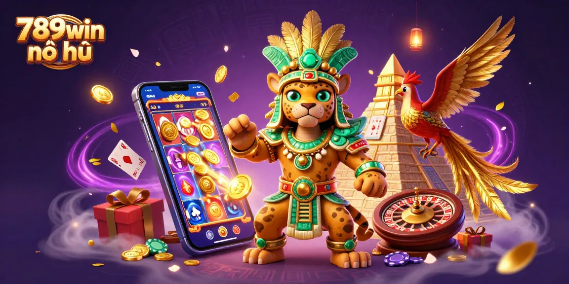 Experience the thrill of 789win nổ hũ with dynamic slots and casino excitement in a vibrant 3D scene.