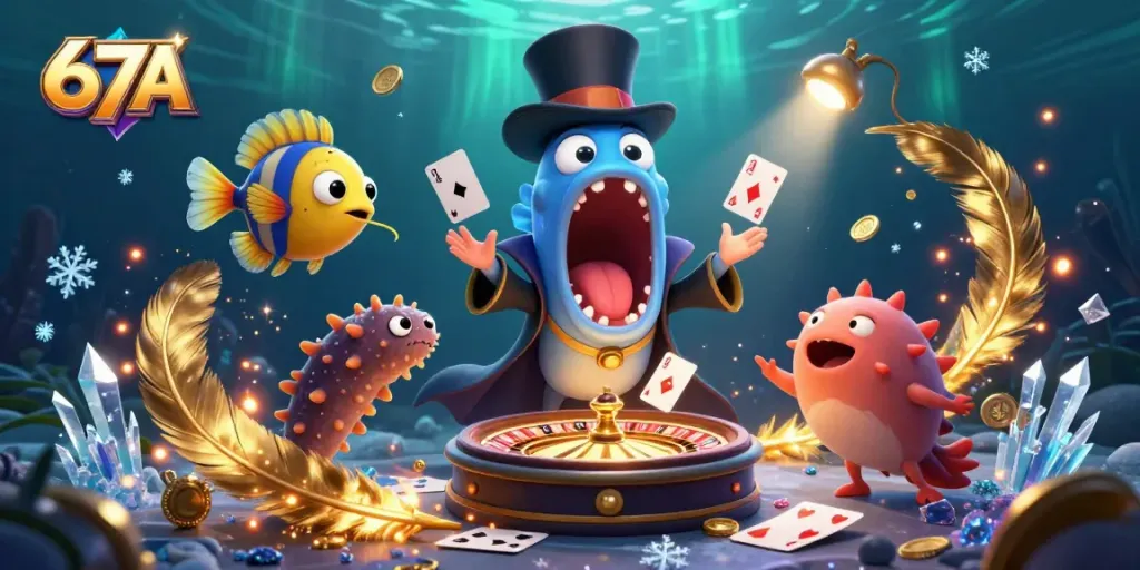 Engage in thrilling gambling action with 67A's vibrant casino scene featuring card tricks