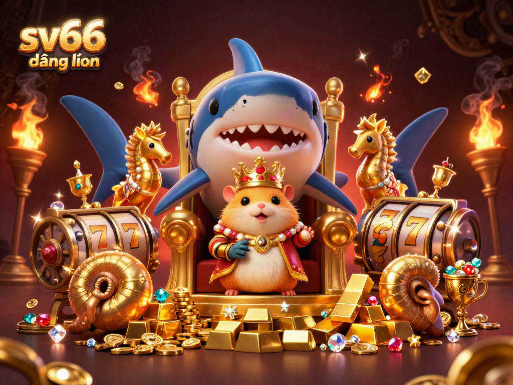 Experience exciting gameplay with sv66 đăng nhập in a vibrant 3D casino scene featuring a golden hamster king.