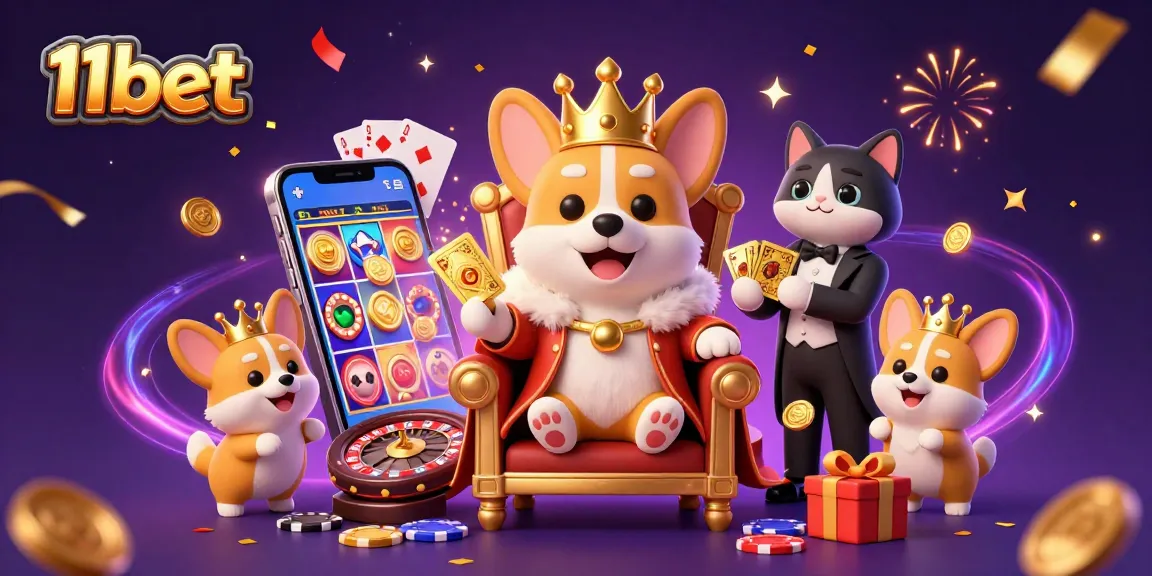 Experience thrilling wins at 11bet with our vibrant casino scene illustration.