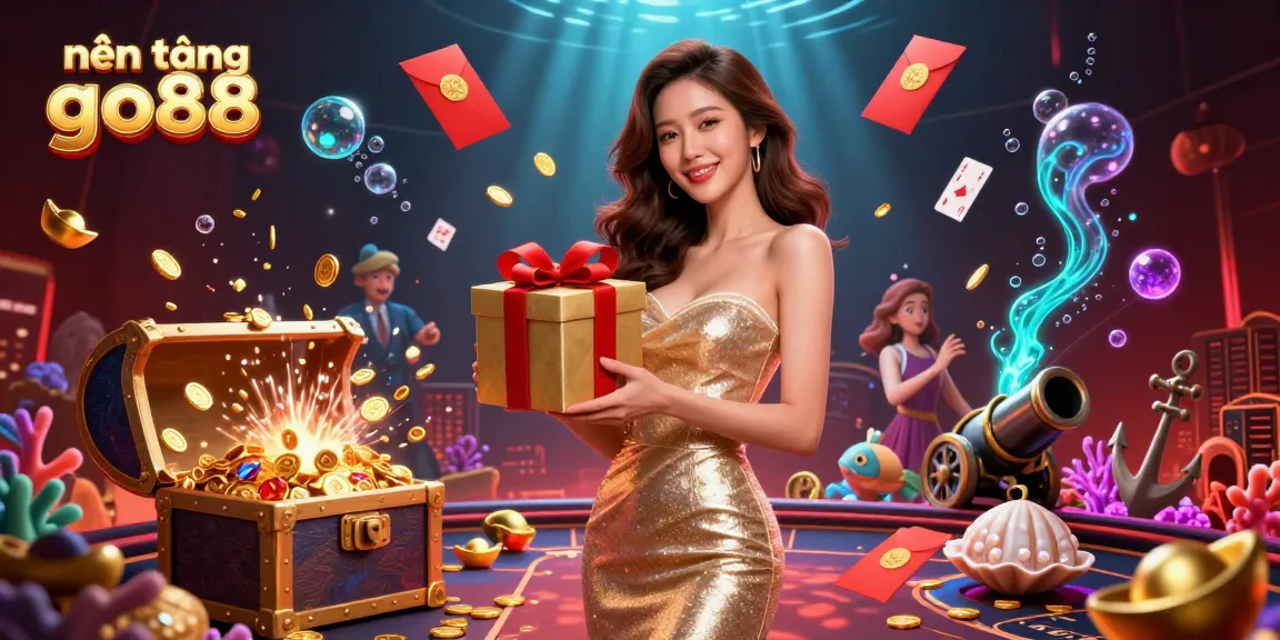 Play exciting games on nền tảng go88 with our vibrant casino illustration showcasing festive elements.