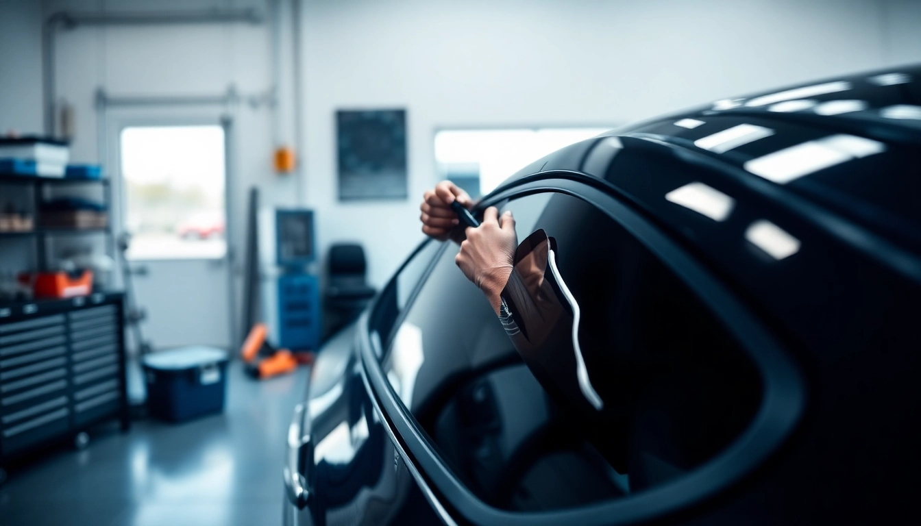 Apply the best window tint Chattanooga TN with precision in a professional automotive shop.