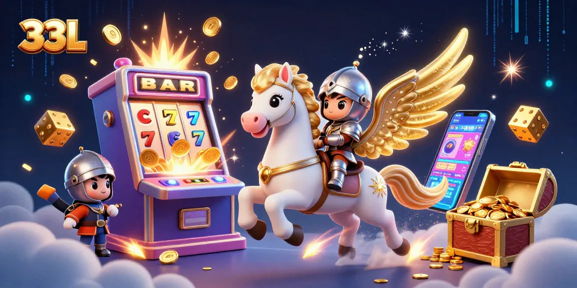 33L's immersive slots experience showcased with vibrant slot machines and dynamic game elements.