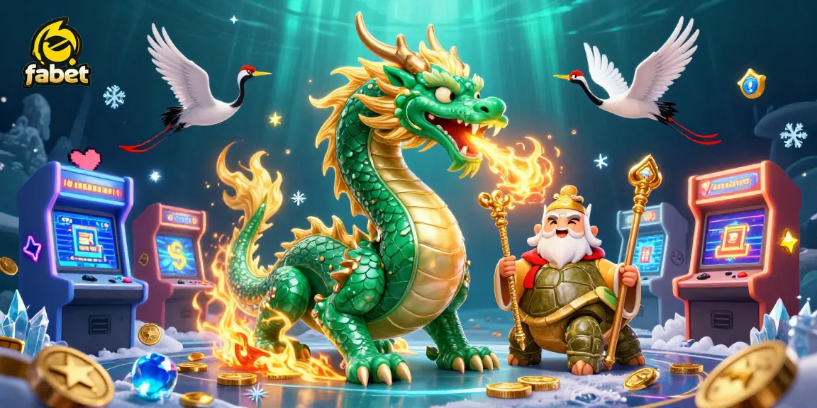 Catch the action with fabet as the jade dragon breathes fire in a vibrant casino scene.