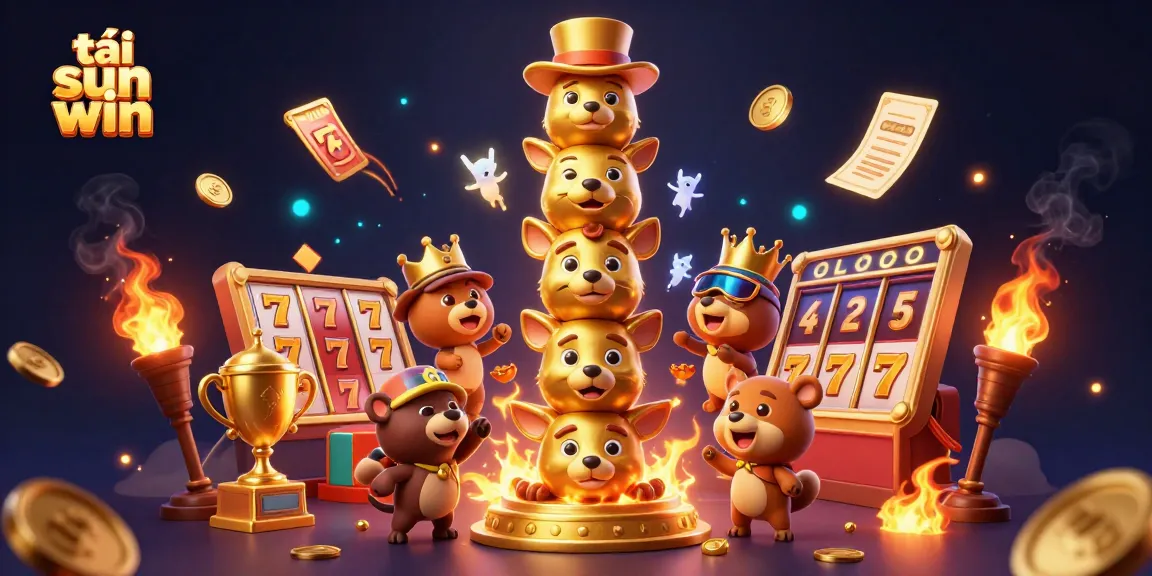 Tải sun win to experience a vibrant casino world with golden totem and dynamic slot elements.