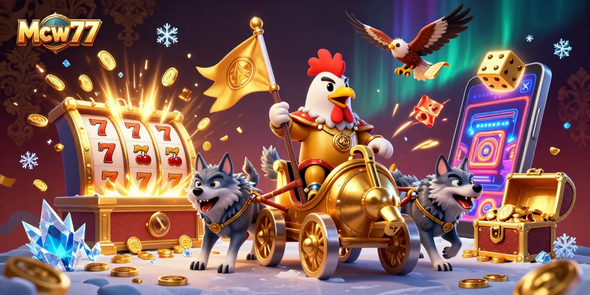 Bet on Mcw77 for exhilarating slot experiences with dynamic gaming scenes featuring gold and themed elements.