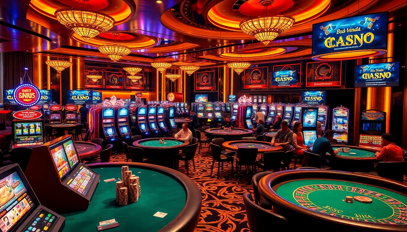 Players enjoying a thrilling game with bônus de boas-vindas cassino at a luxurious casino.