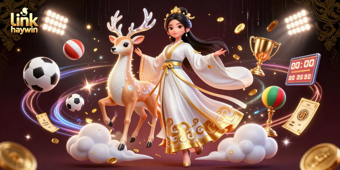 Engage with link haywin through a vibrant, dynamic 3D illustration of sports betting excitement.
