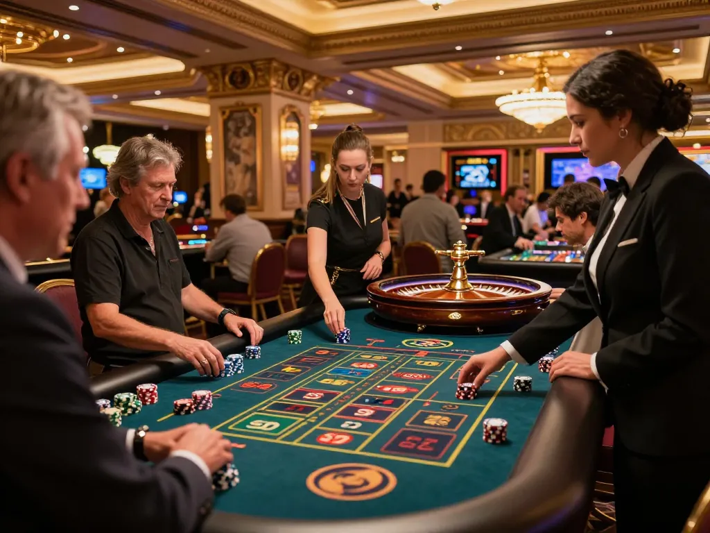 Players engaging in roulette gameplay at a 27G casino, capturing strategic moments of excitement and anticipation.