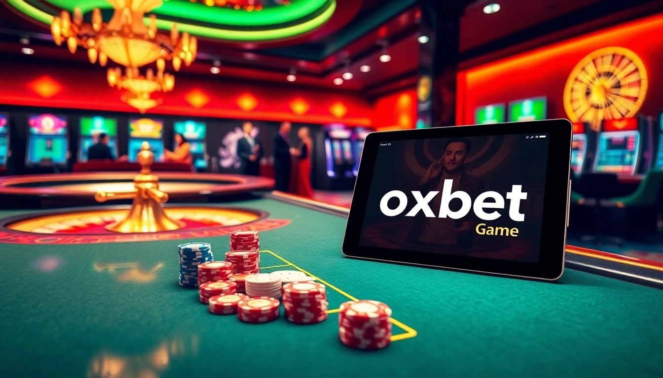 Experience the excitement of the oxbet game with casino tables and vibrant slot machines.