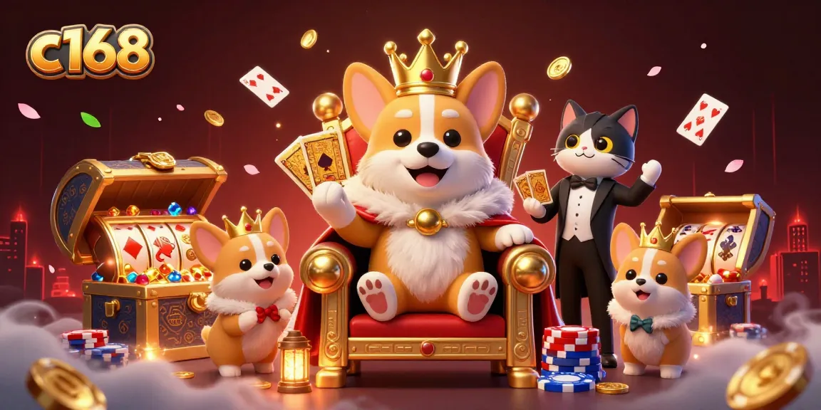 Experience winning moments at c168 casino with playful characters and vibrant slot games.