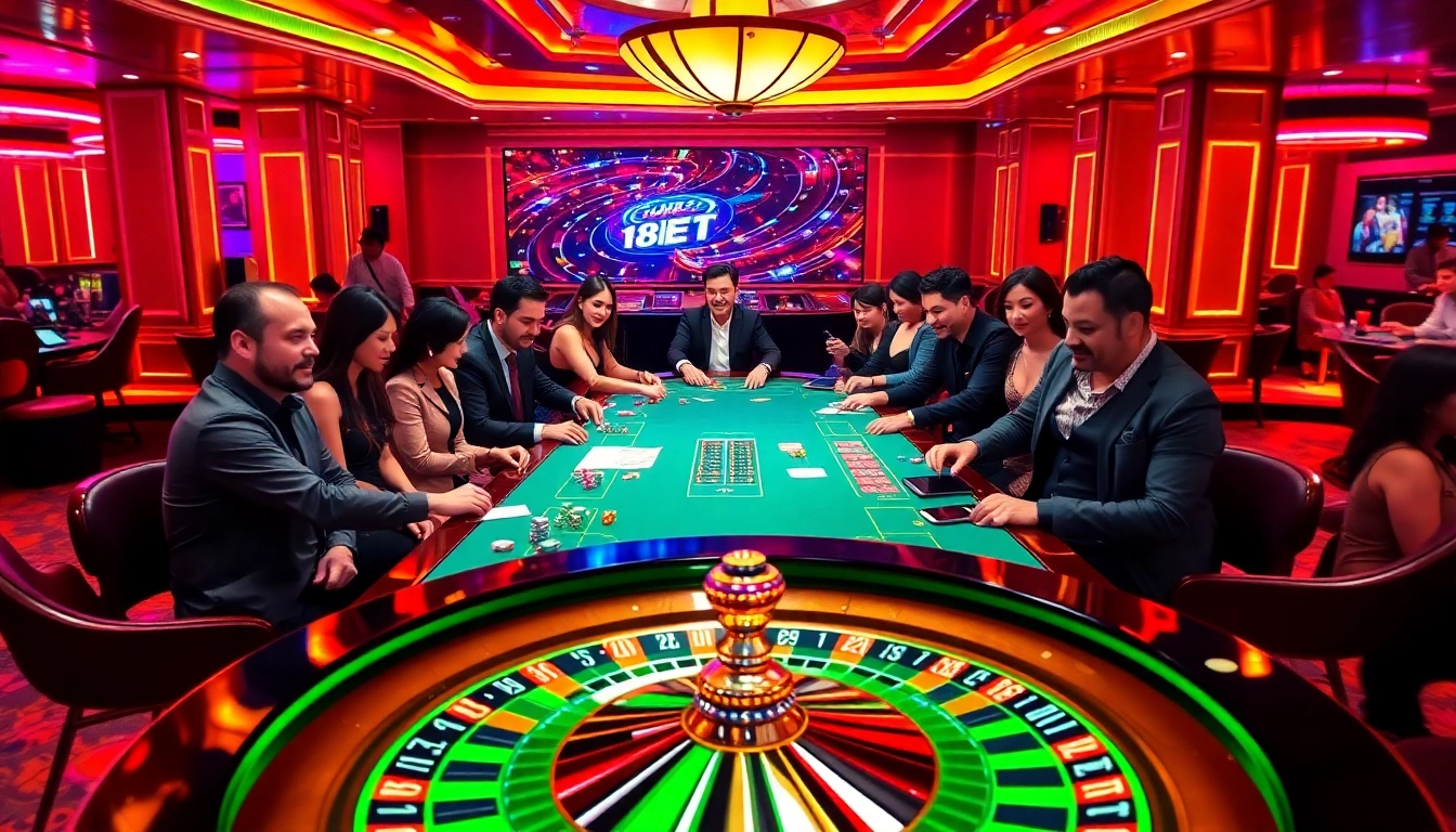 Experience the excitement of link vào 188bet with dynamic casino gaming scenes, showcasing poker and roulette.