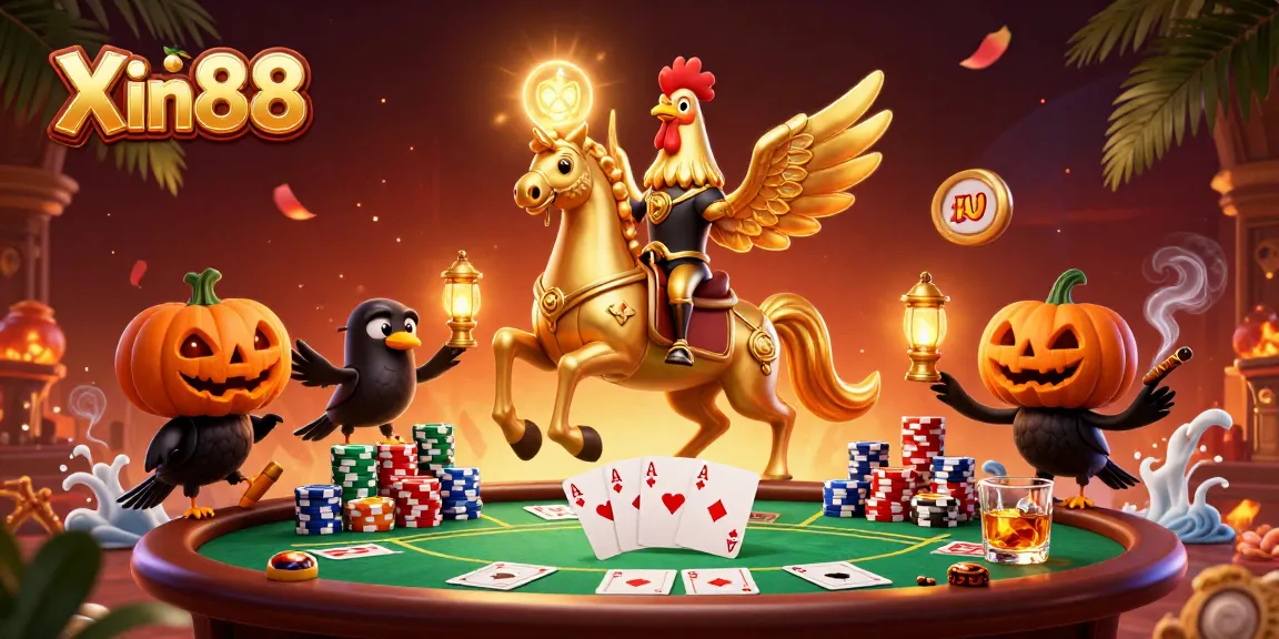Experience thrilling action in Xin88 with a vibrant casino scene featuring iconic characters.