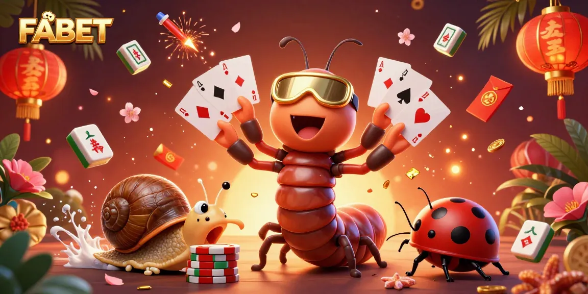FABET invites players to enjoy a dynamic casino experience with a cartoon dealer and vibrant game elements.