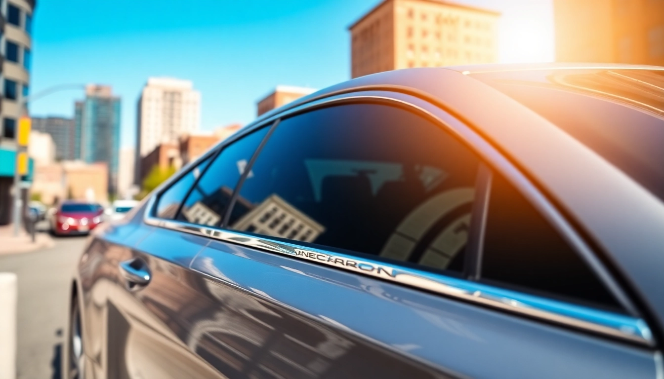 Enhance your vehicle's style with window tint Chattanooga in a sunny urban setting.