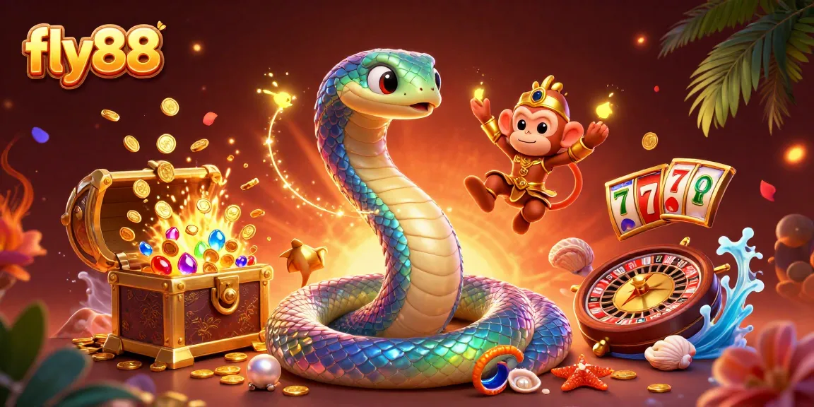 Engage with fly88's thrilling experience featuring vibrant casino elements in an immersive 3D scene.