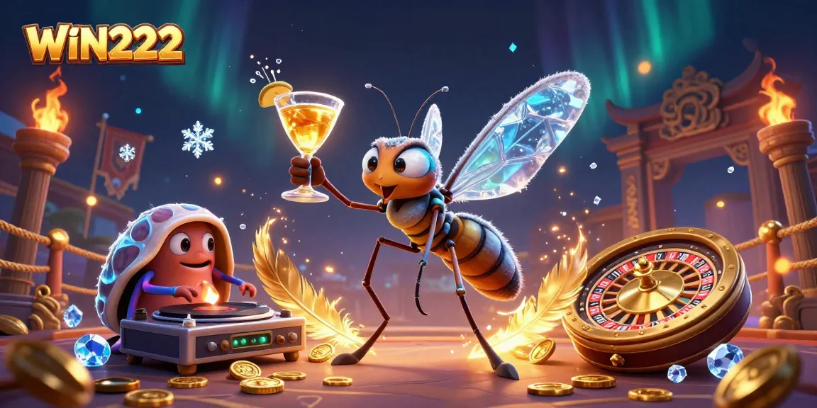 Experience WIN222's vibrant casino atmosphere with our animated 3D mascot and interactive gaming elements.