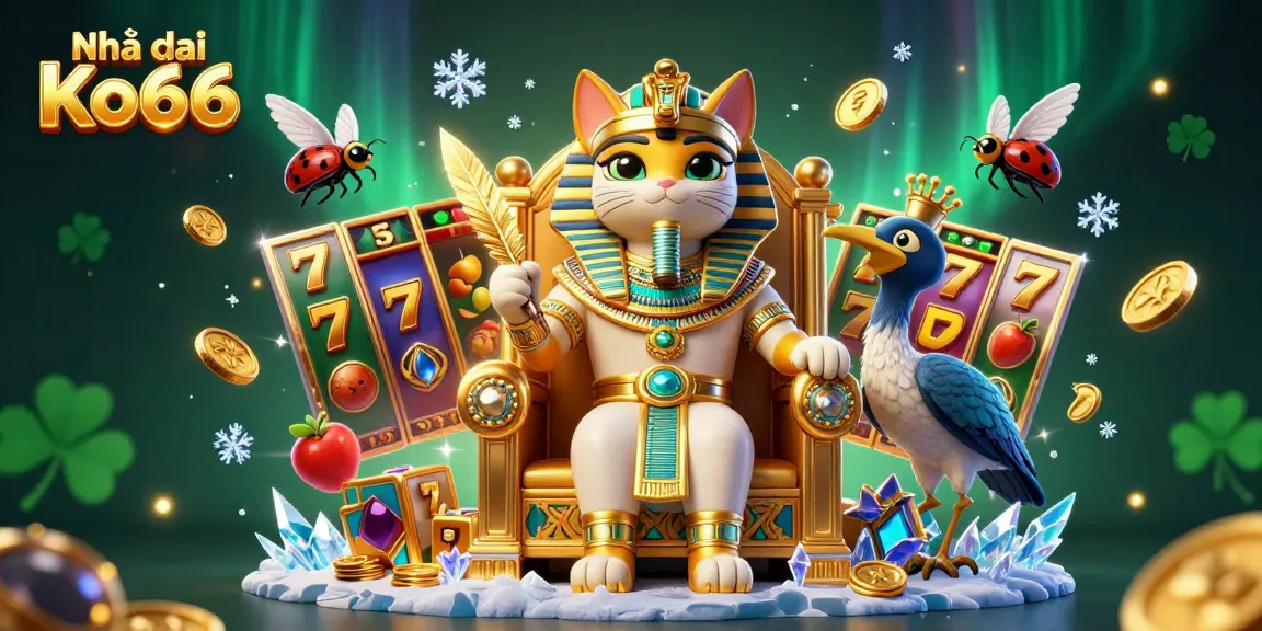 Experience the excitement of Nhà cái Ko66 with vibrant slot games and unique Egyptian-themed elements.