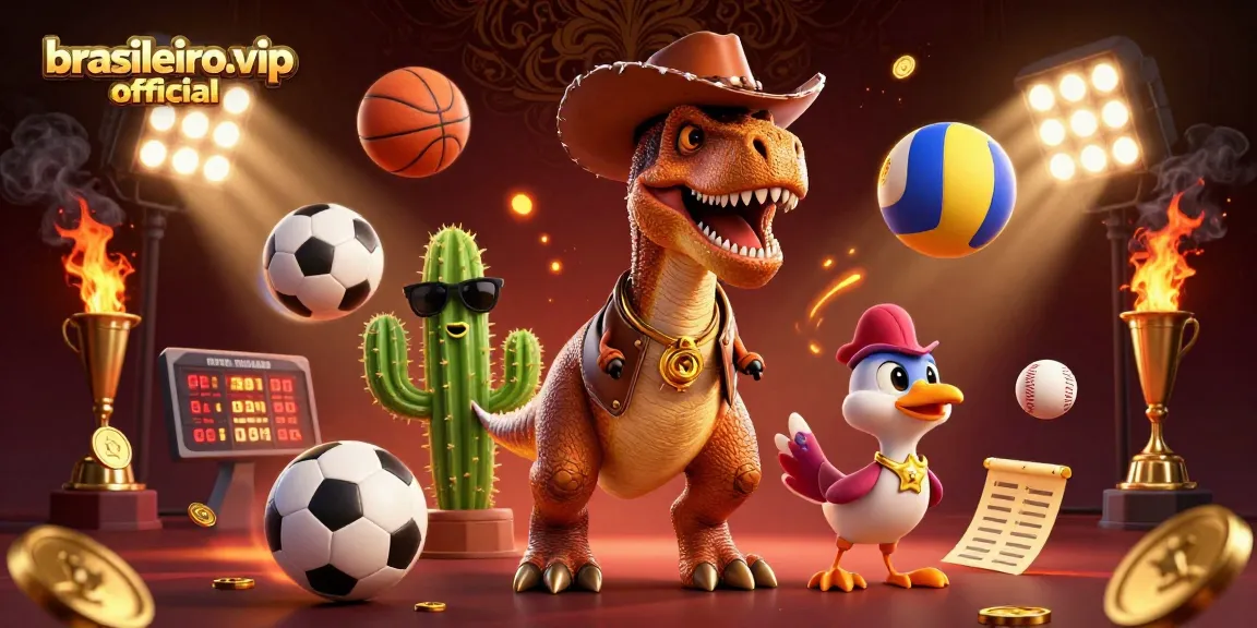 Participate in exhilarating betting with brasileiro.vip official, showcased through a dynamic 3D casino illustration.