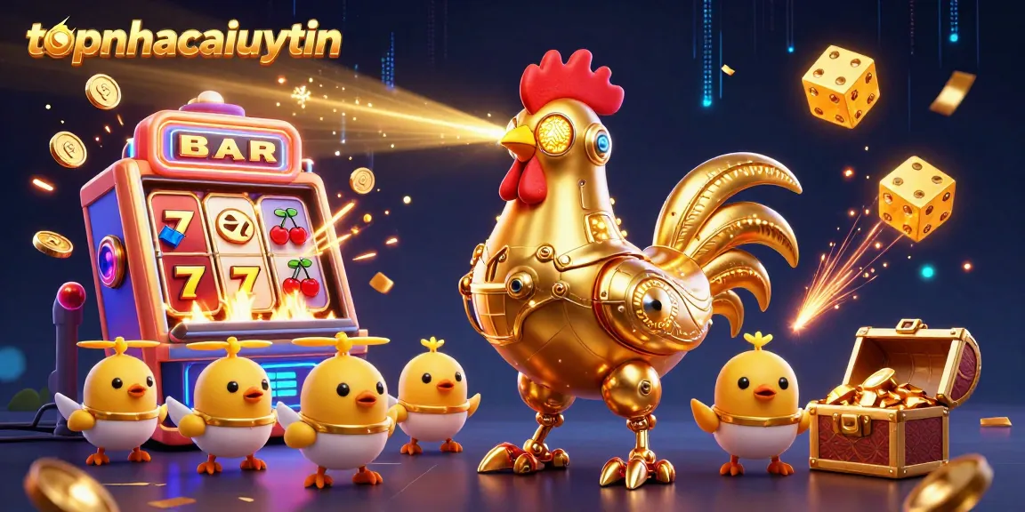 Experience thrilling gameplay with topnhacaiuytin at an exciting casino featured in an engaging vibrant scene.