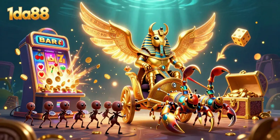 Spin the reels at 1da88 with a vibrant chariot scene showcasing captivating slot elements and casino action.