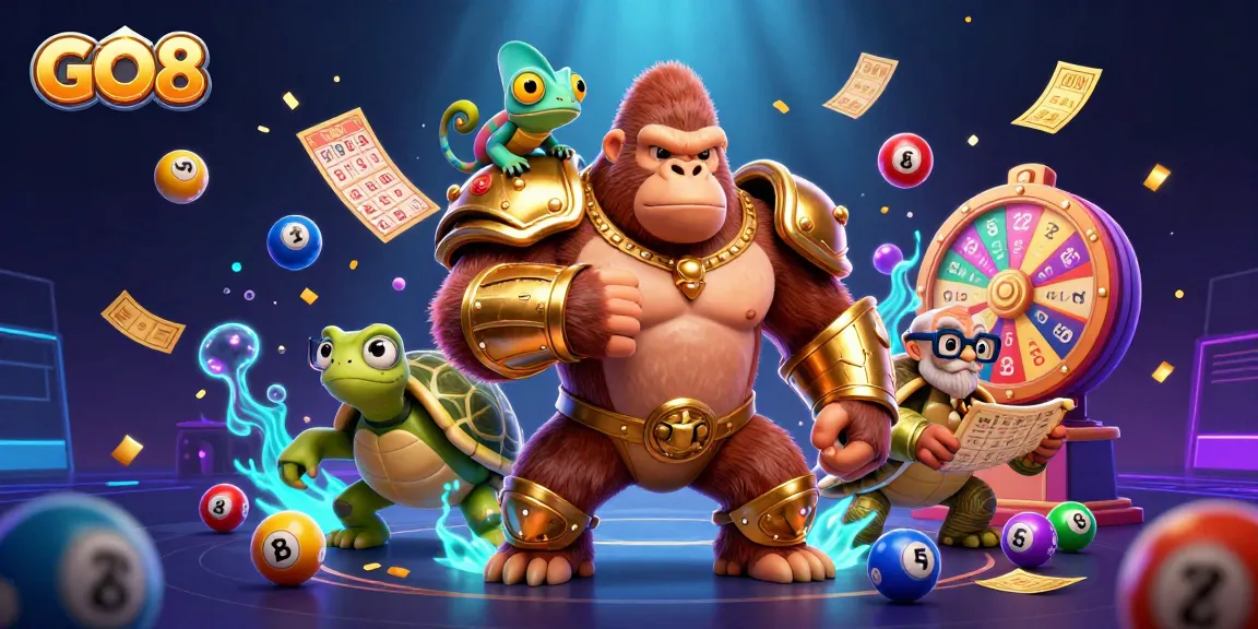 Engage with the exciting GO8 gambling world featuring vibrant lottery elements and captivating characters.