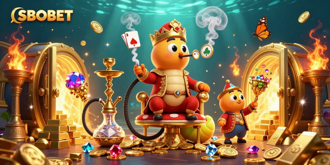 ภาพของ SBOBET แสดงถึงความสนุกในคาสิโน 3D พร้อมเครื่องหมายการ์ดโป๊กเกอร์เต็มไปด้วยทองคำ