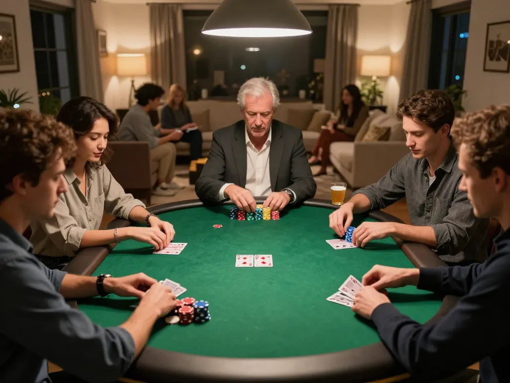 Players enjoy an exciting poker game at home while using rikvip for their online betting.