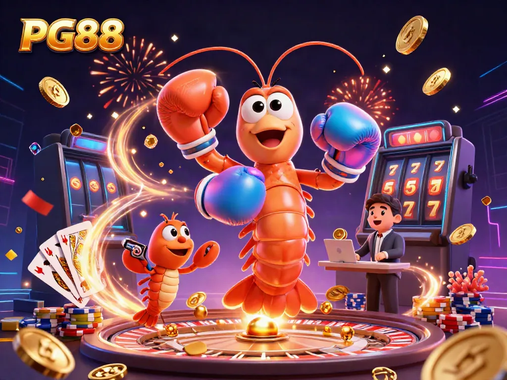 Experience PG88's exciting casino atmosphere featuring vibrant characters and gaming elements.