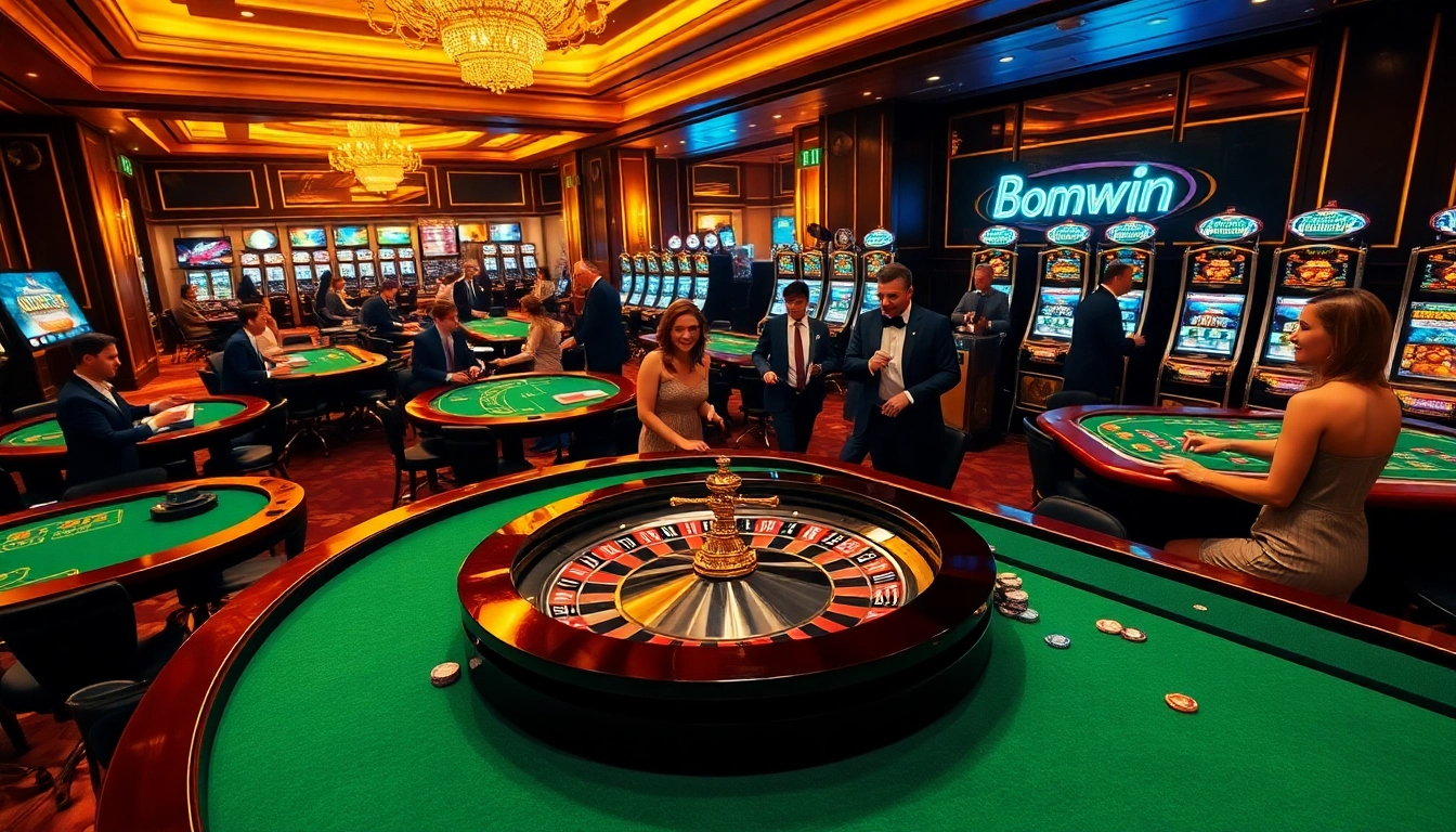 Experience the excitement of Bomwin gambling at luxurious casino tables with professional gameplay.