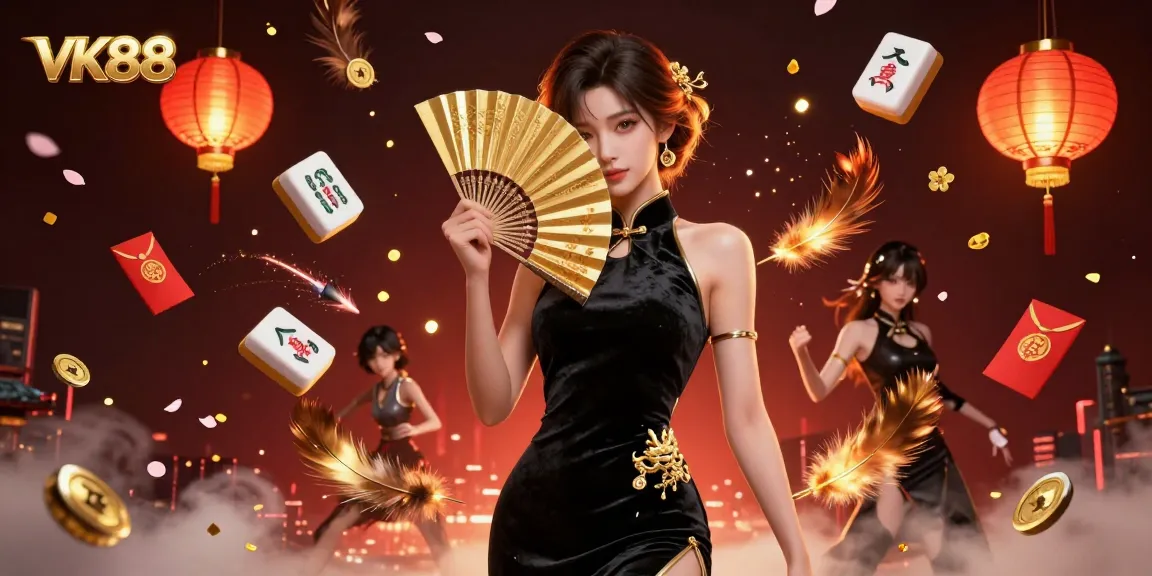 Engage with VK88's captivating online casino scene featuring vibrant characters and elements.