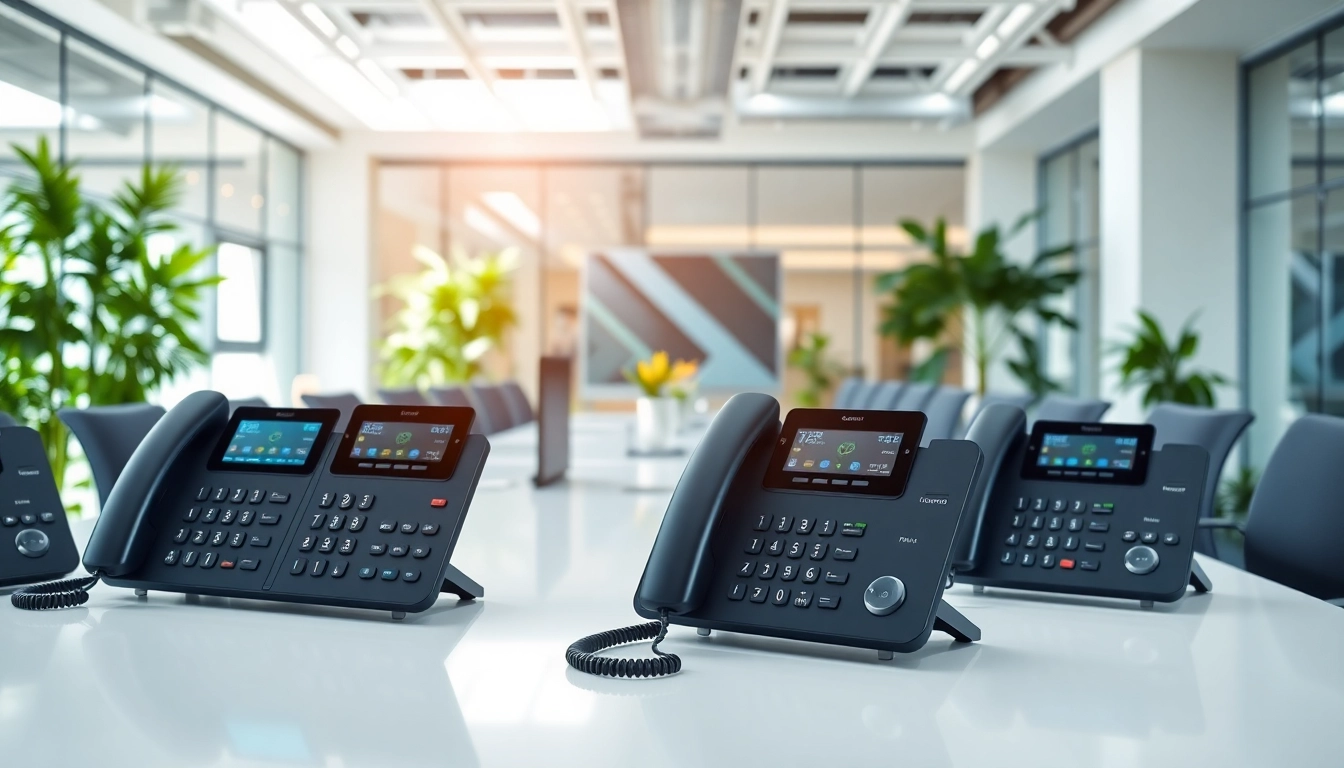 Showcasing innovative business phone systems in a modern office setting for enhanced productivity.