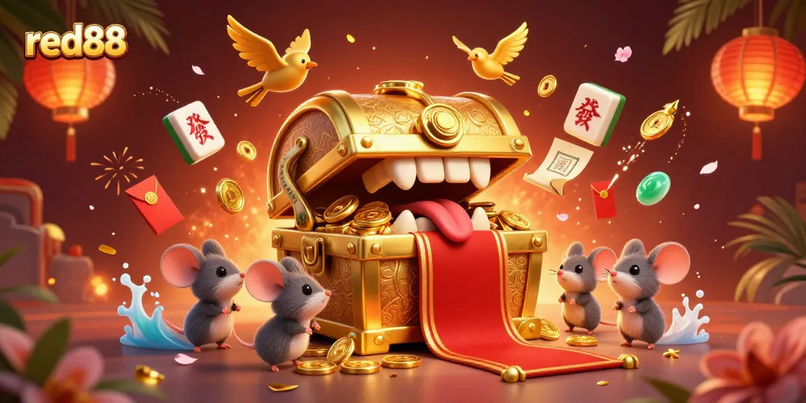 Experience gaming excitement with red88 through a dynamic casino treasure scene.